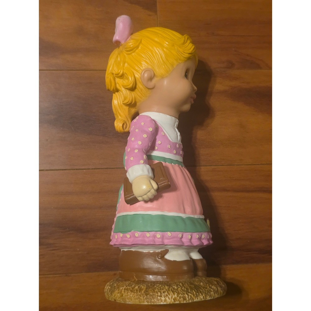 Vintage 1997 Art Line Inc School Girl Blow Mold Figurine Model 4741 Pink Dress - Picture 2 of 6